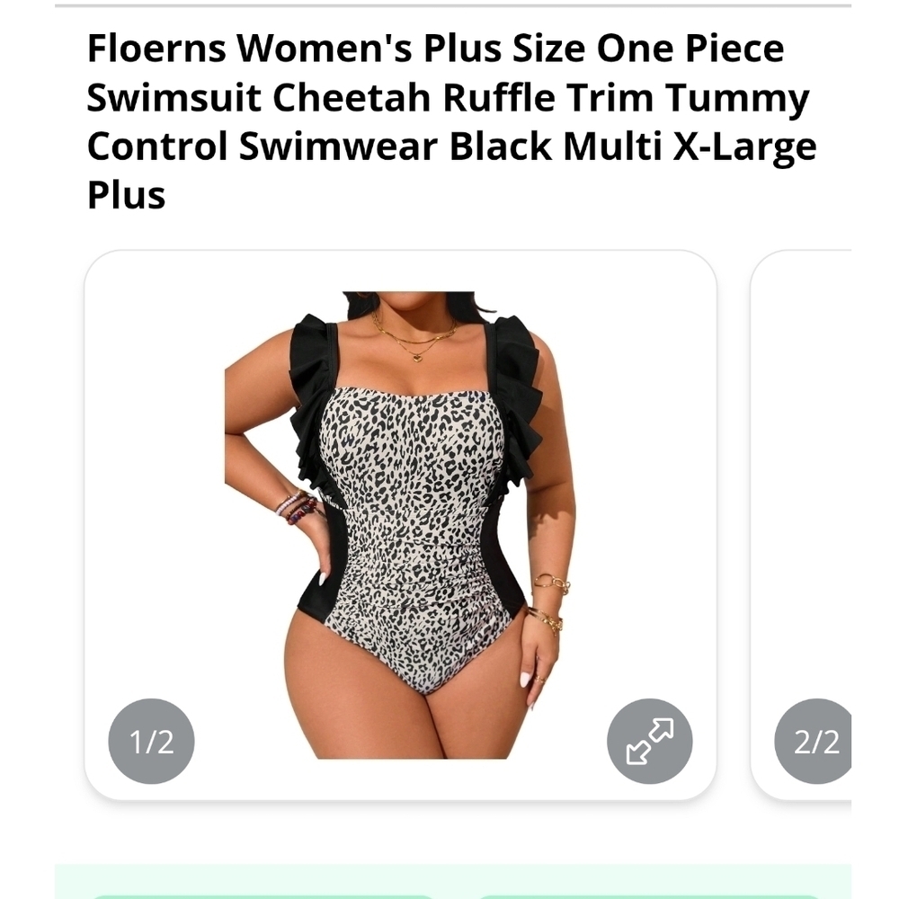 FLOERNS - XL Animal Print One-Piece Swimsuit - Picture 10 of 10